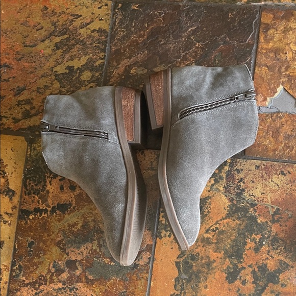 Girls Gray Suede Ankle Boots - Picture 6 of 6
